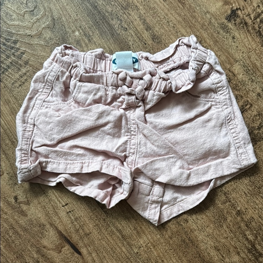 Pink Ruffled linen Shorts 3t